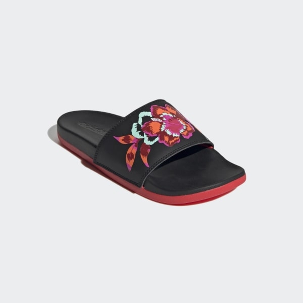 Adidas Black and Red Sporty Sandals